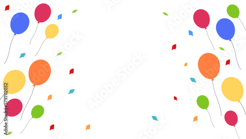 風船と紙吹雪の背景