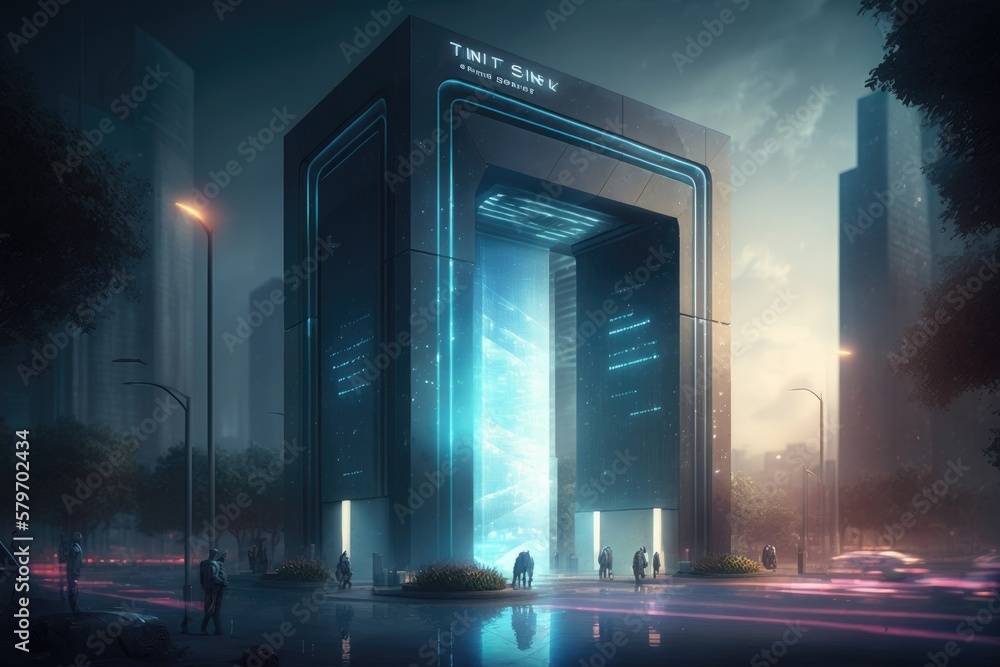 futuristic bank. generative ai illustration futuristic bank. generative ai illustration
