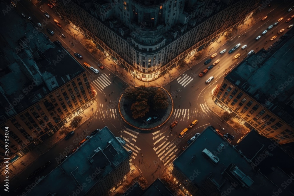 City top view at night. This is a Royalty-free fictitious generative AI artwork that doesn't exist in real life.
City top view at night. This is a Royalty-free fictitious generative AI artwork that doesn't exist in real life.