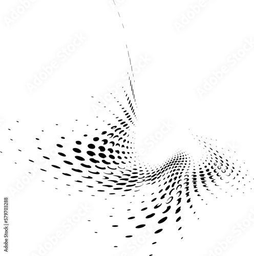 Halftone dotted carbonating frame with swirls, waves, fizzy bubbles. Vector.