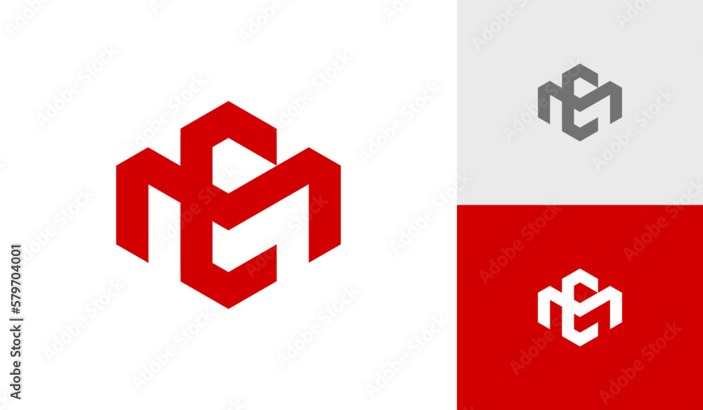 Letter MC or CM initial hexagon monogram logo design vector Letter MC or CM initial hexagon monogram logo design vector