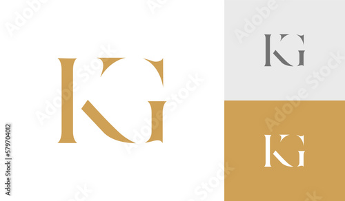 Letter KG initial monogram logo design vector