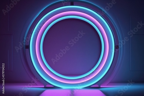 abstract colorful neon background illuminated with glowing colored light generative ai light lines artwork