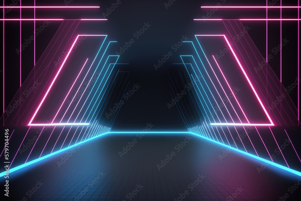 abstract tunnel colorful neon background illuminated with glowing colored light generative ai light lines artwork abstract tunnel colorful neon background illuminated with glowing colored light generative ai light lines artwork