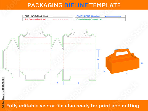 Large Cable Box, Gift Box, Storage Box, Dieline Template