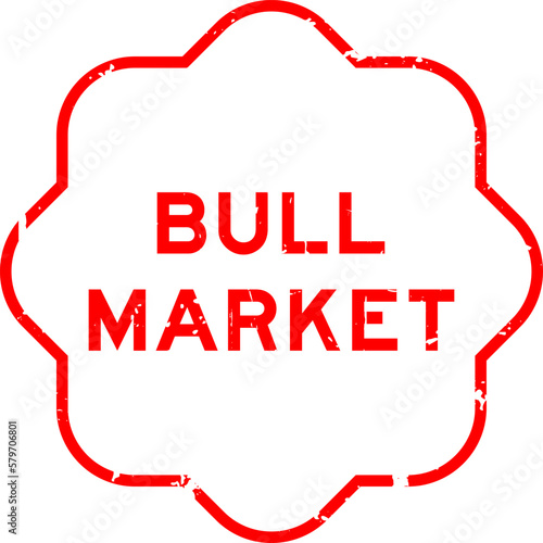 Grunge red bull market word rubber seal stamp on wthie background