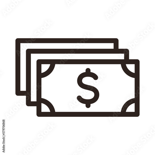 Dollar banknotes, dollar bundle sign, dollar money cash icon
