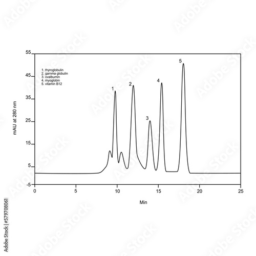 Chromatogram of gel filtration standart photo