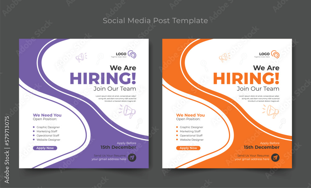 We are hiring job vacancy social media post, We are hiring social media banner square web banner design. We are hiring job vacancy social media post, We are hiring social media banner square web banner design.