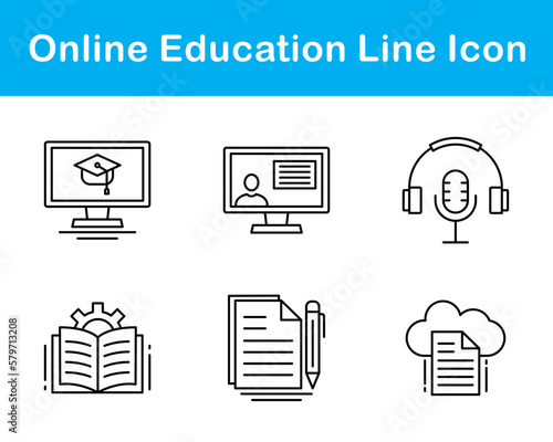Online Education Vector Icon Set