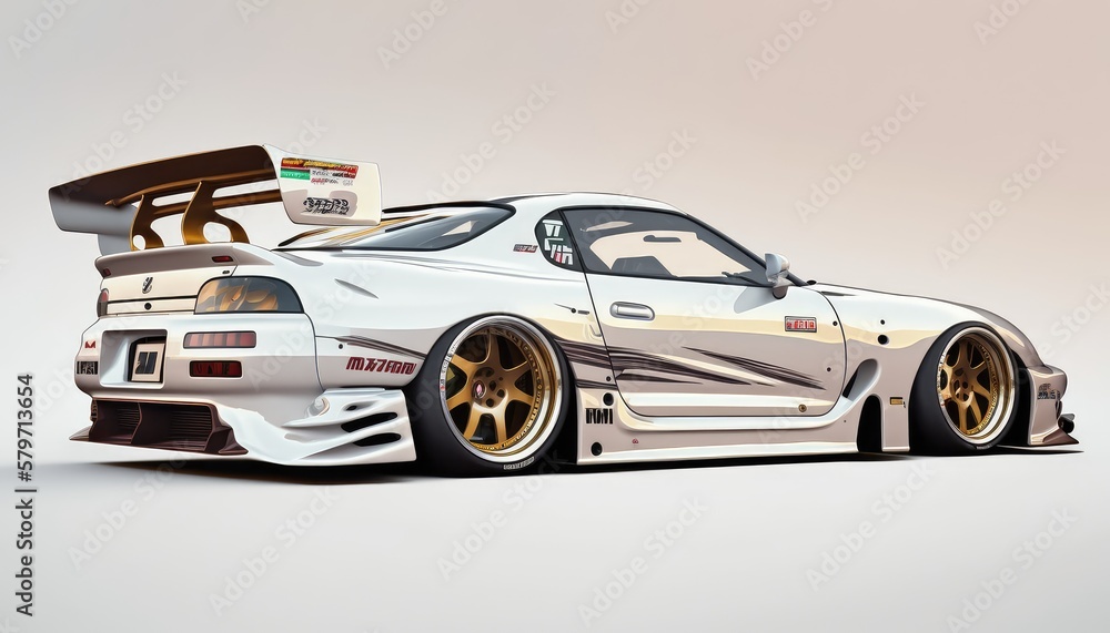 JDM Japanese classic 1990s cars wallpaper. Created with generative Ai technology