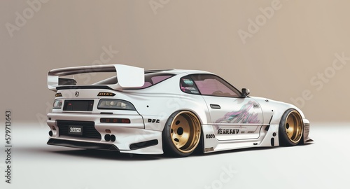 JDM Japanese classic 1990s cars wallpaper. Created with generative Ai technology