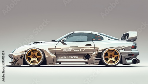 JDM Japanese classic 1990s cars wallpaper. Created with generative Ai technology