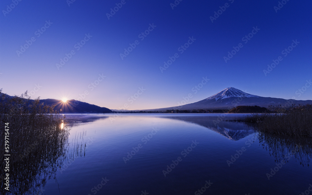New Year's Sunrise at Lake Kawaguchi
