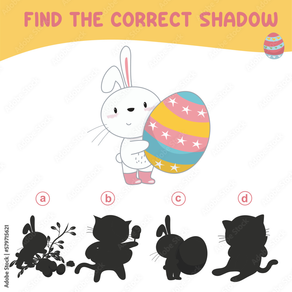 Find the correct shadow. Matching shadow game for children Find the correct shadow. Matching shadow game for children