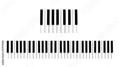 close-up Top view of realistic shaded monochrome piano keyboard. the music room for pianist to rehearse before the classical piano performance in celebration of the great success.