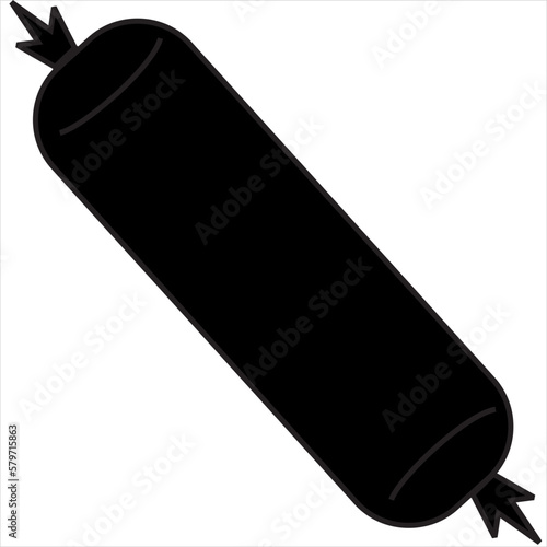 Vector, Image of bolster shilluoetteicon, Black and white color, with transparent background