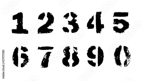 Números grunge en negro con stencil