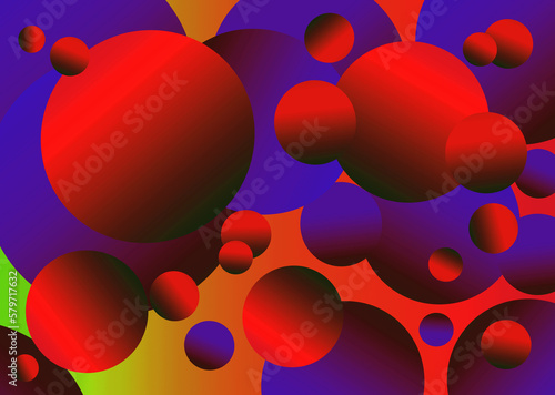 Background with various colors, striking, with floating spheres with gradients.