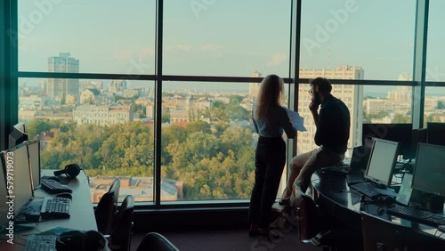 Wallpaper Mural Colleagues discussing business process and strategy planning Torontodigital.ca