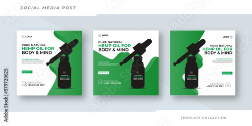 Cbd oil social media post banner template