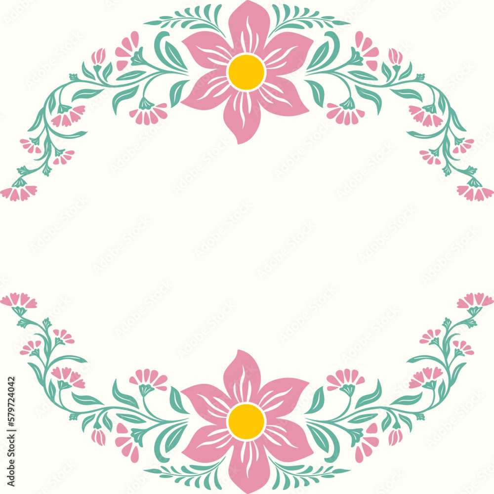 
floral vector frame. decorative frame design, greeting card or background