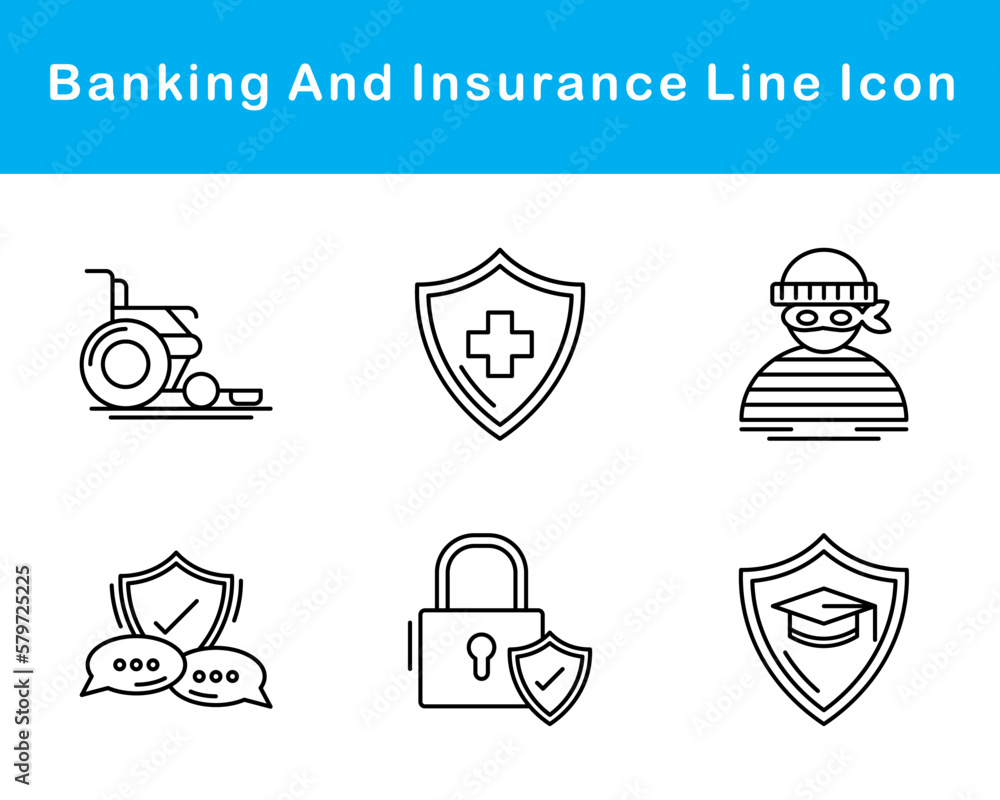 Banking And Protection Vector Icon Set Banking And Protection Vector Icon Set