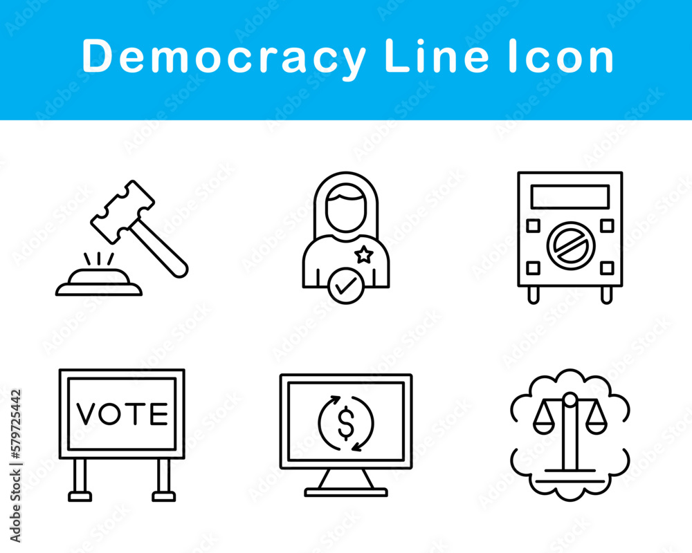 Democracy Vector Icon Set Democracy Vector Icon Set