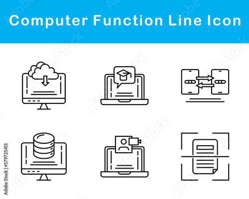 Computer Function Vector Icon Set