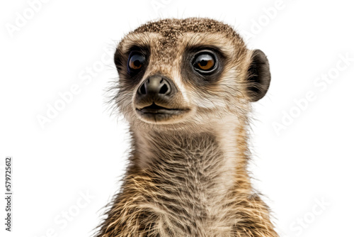 Pretty meerkat or suricate isolated on isolated on transparent background. PNG. digital ai art