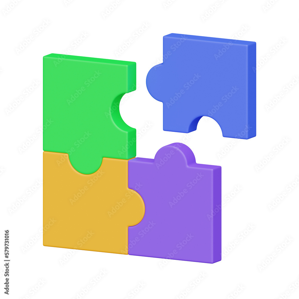 Puzzle 3d realistic object design vector icon illustration Puzzle 3d realistic object design vector icon illustration