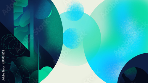 abstract geometrical background green and blue tones