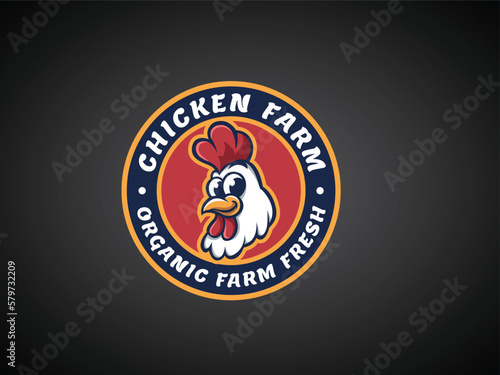 Fried chicken restaurant logo template.
