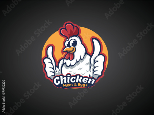 Fried chicken restaurant logo template.