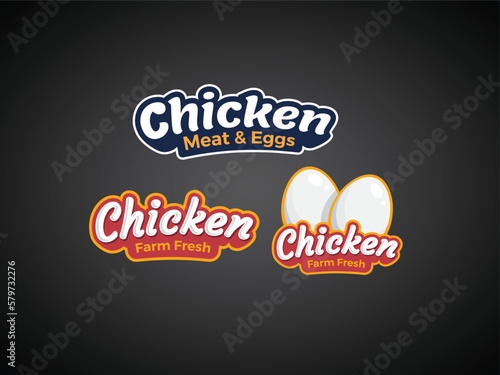 Fried chicken restaurant logo template.