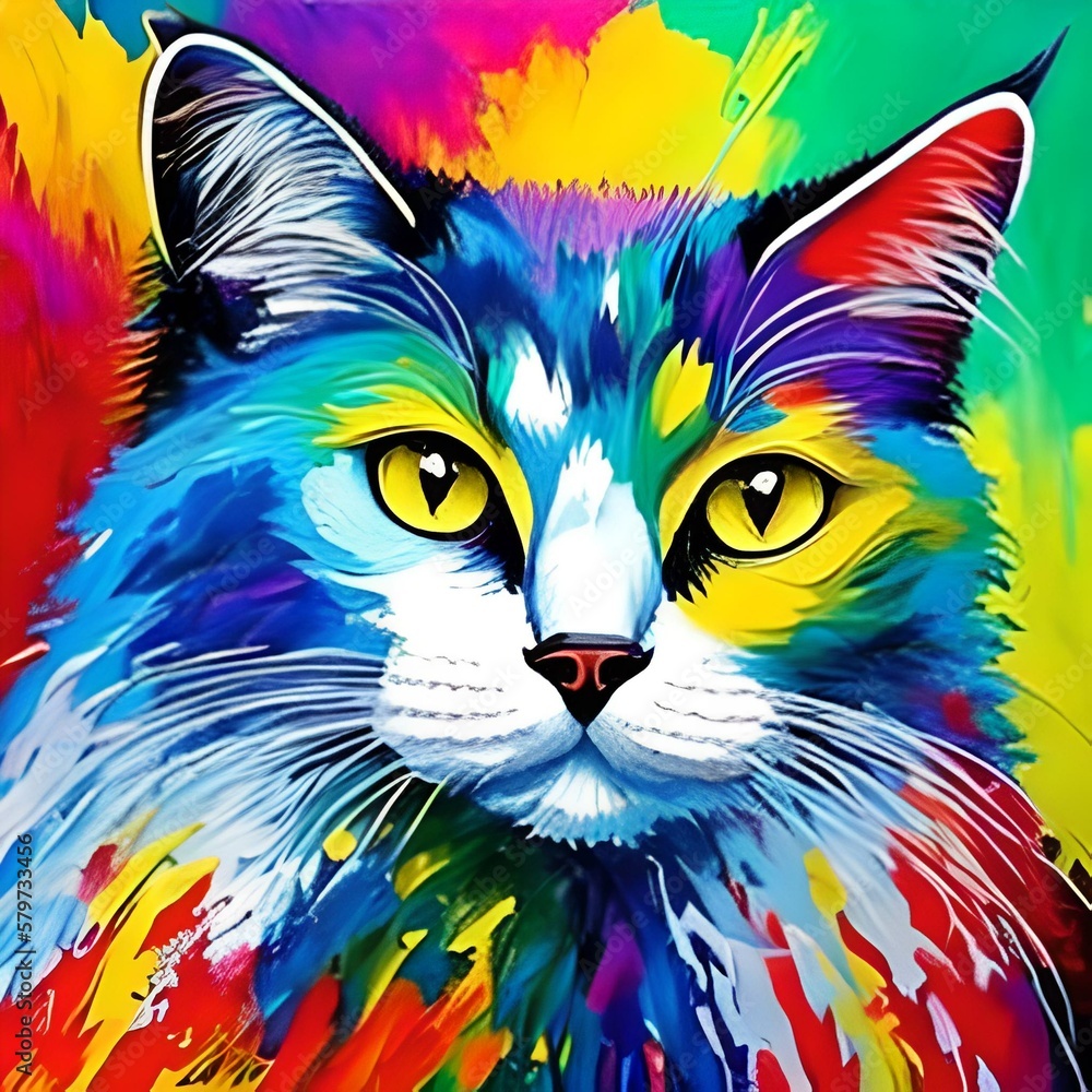 gato colorido