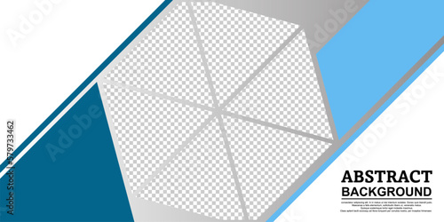 geometric background with a white space hexagon shape divided into 6 parts, dark blue and light colors are balanced.