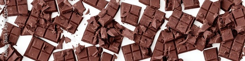Delicious milk chocolate - broken chunks of sweet chocolate pieces by generative AI