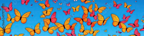 Colorful butterflies flittering in the air © Brian