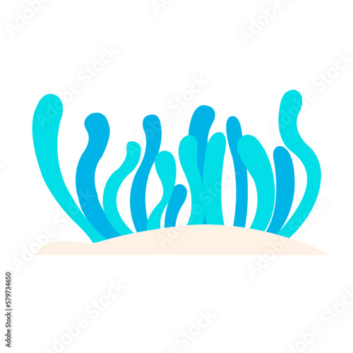 Seaweed or coral flat design illustration for decoration on marine life and ocean.