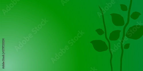 Nature theme background, leaf and stem elements, fresh green background, simple but eye-catching.