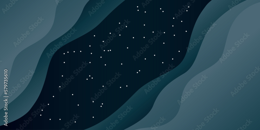Fototapeta premium abstract background, wave effect, shadow, stars ornament, on dark background.
