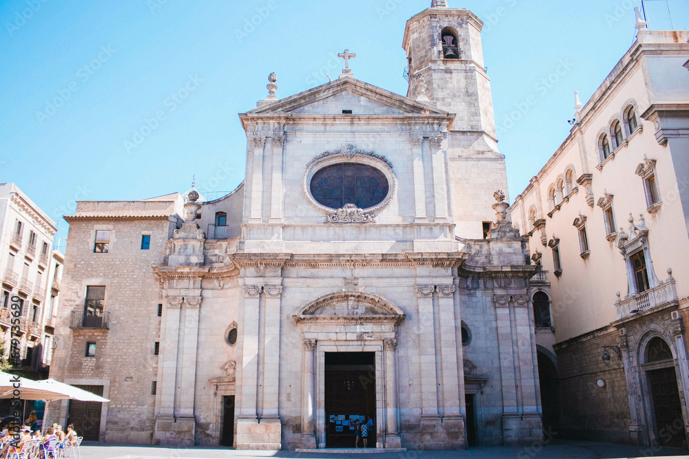 Fototapeta premium Old Beautiful Church In Barcelona, Spain