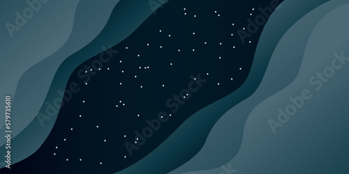 abstract background, wave effect, shadow, stars ornament, on dark background.