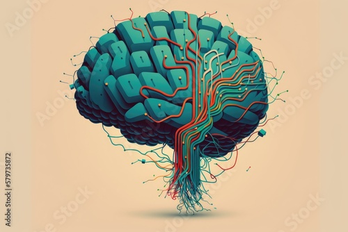 Brain Connected With Wires