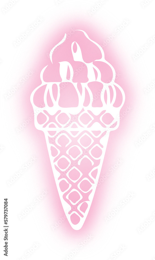 Set of ice cream neon Set of ice cream neon