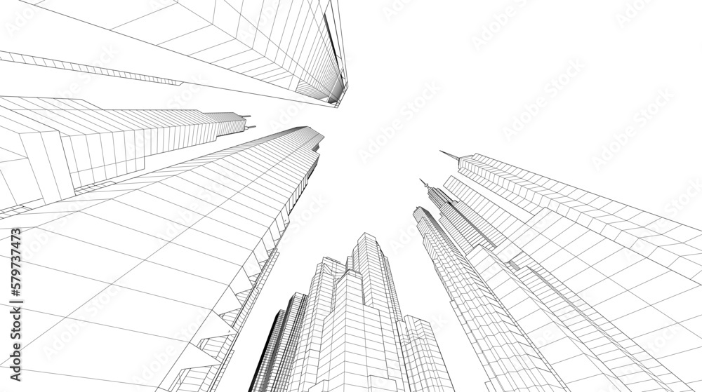 sketch of skyscrapers sketch of skyscrapers