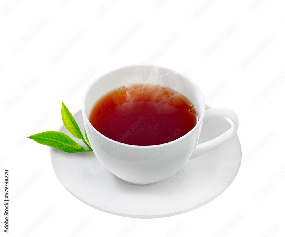 White Cup of green tea with fresh tea leaves on a white saucer, transparent background PNG. Pro PNG transparent background White Cup of green tea with fresh tea leaves on a white saucer, transparent background PNG. Pro PNG transparent background