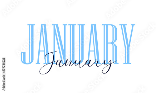 january month for calendar and clipart