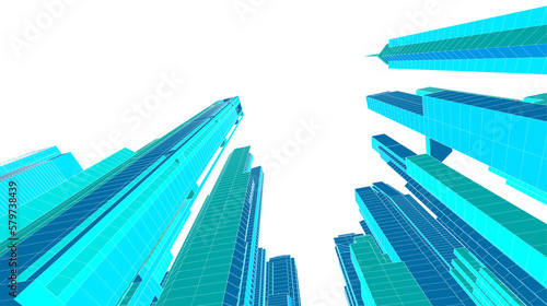 abstract background with skyscrapers